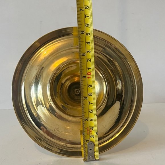 Vintage MCM Heavy Solid Brass Candelabra -m3 Candleholders and drip Tray - Picture 13 of 15